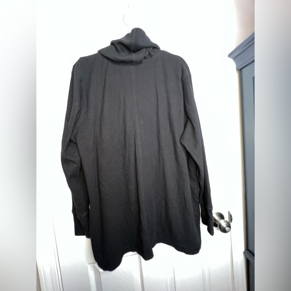 AnyBody X Large Black Loungewear Tunic Top Cowl Neck Waffle Knit Long Sleeve XL - Picture 6 of 12